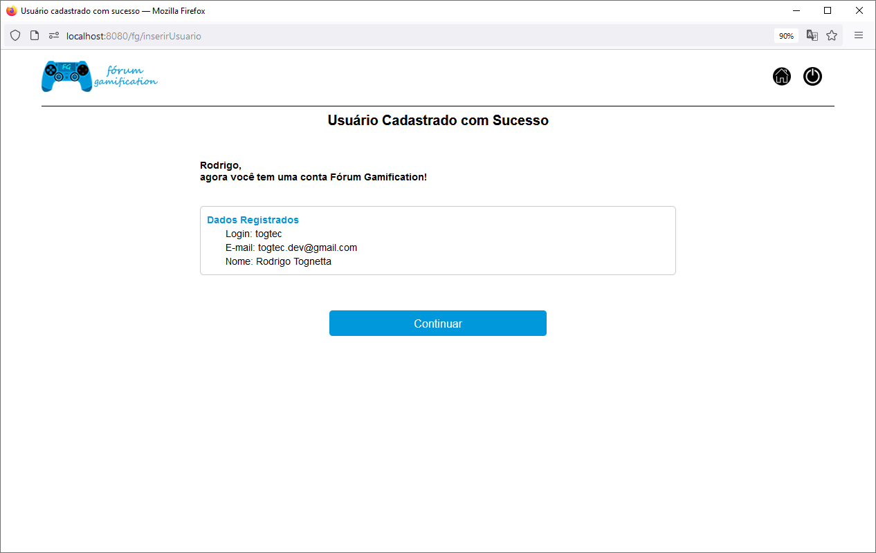 Create User Status Page